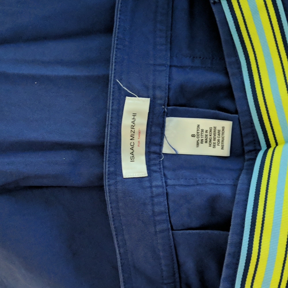 Woman's size 8,  100% cotton blue pleated flare skirt.